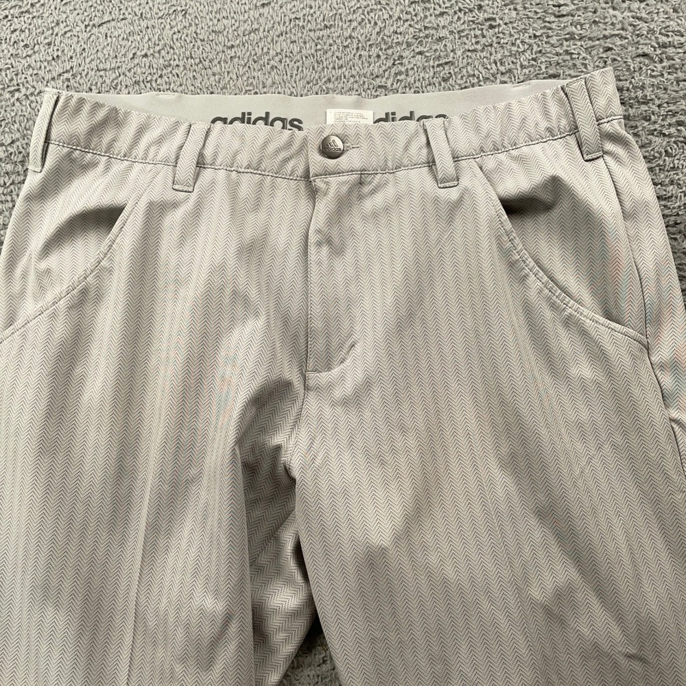 Adidas Pants Mens 34x30 Gray Herringbone Golf Athletic Performance Stretch